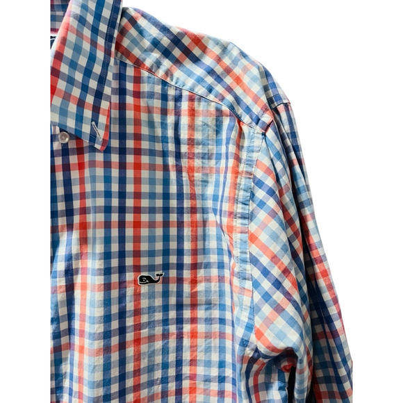 Vineyard Vines Slim Fit Whale Gingham Button Down Shirt Size Large Long Sleeve - Picture 3 of 5